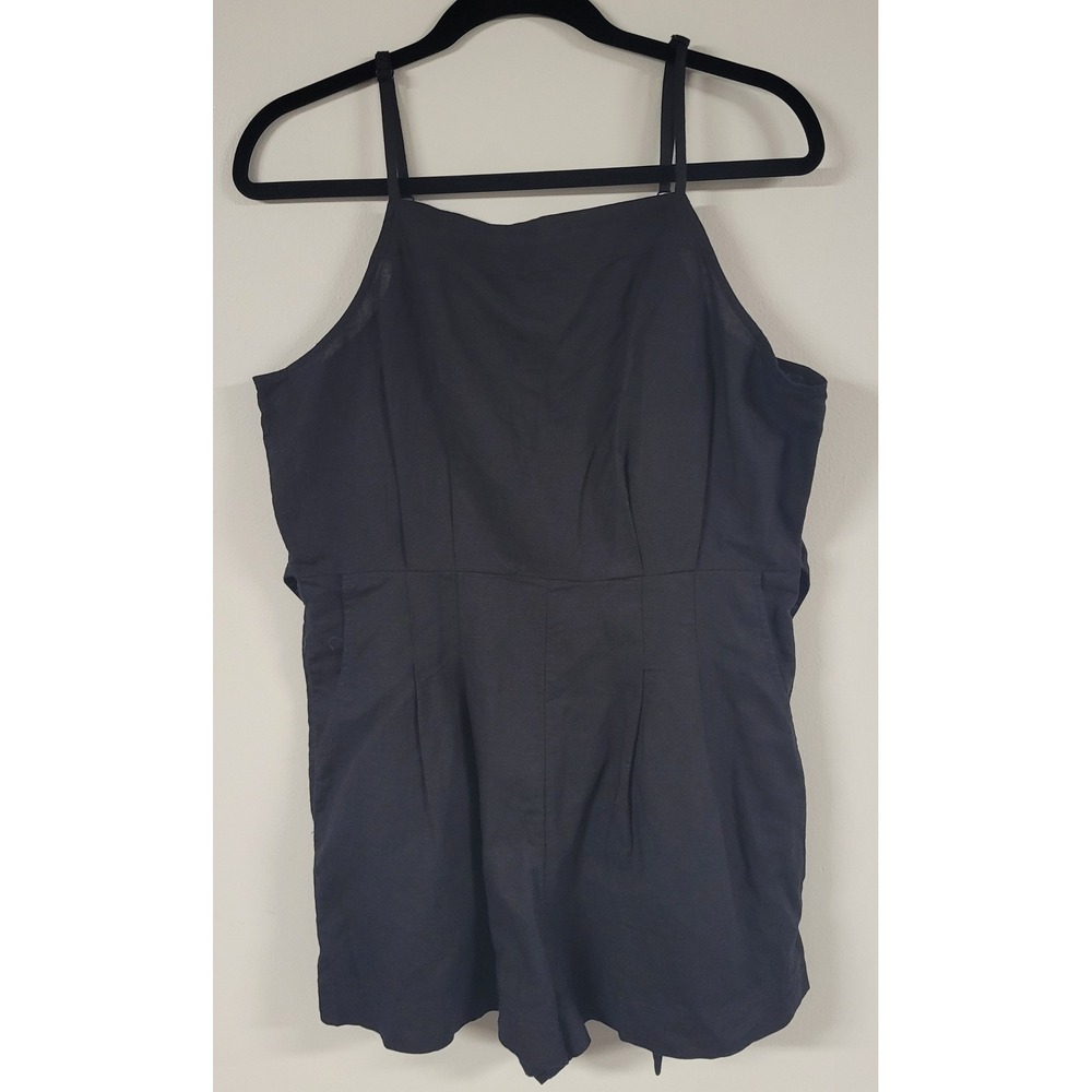 Madewell Black Sleeveless Romper Women's Size‎ 10 Tie Waist Casual